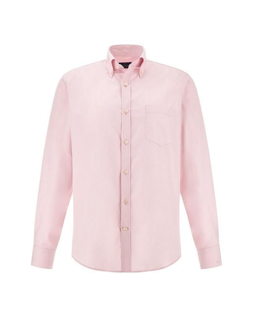 Paul & Shark Pink Soffio Cotton Twill Shirt for men