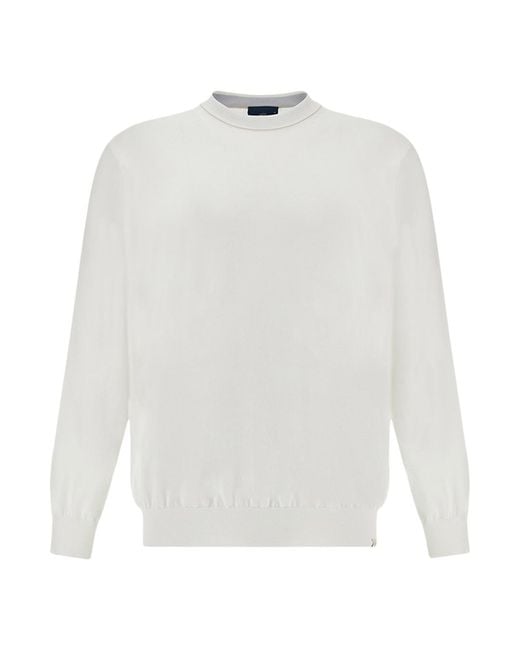 Paul & Shark White Crew‑Neck Sweater for men