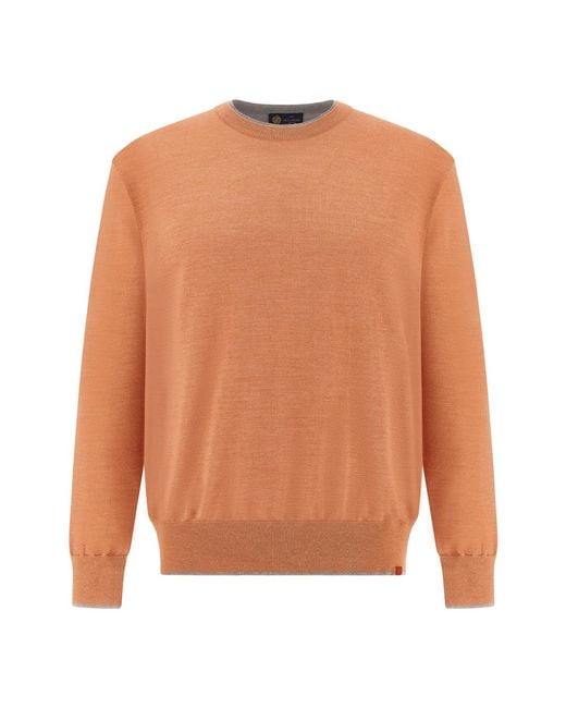 Paul & Shark Brown Crew‑Neck Sweater for men