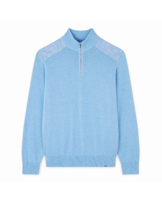 Paul & Shark Pullover Aus Frischer Baumwolle Mit Kontrastierenden Leinen-Details, Mann, Größe in Blue für Herren