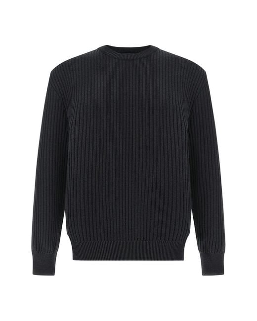 Paul & Shark Blue Tech Wool Crewneck Sweater With Typhoon Platinum Details for men
