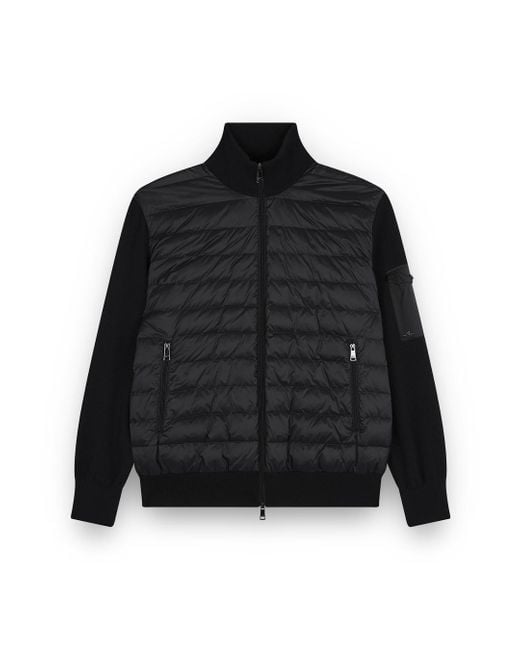 Paul & Shark Black Ultralight Hybrid Zip-Up Sweater for men