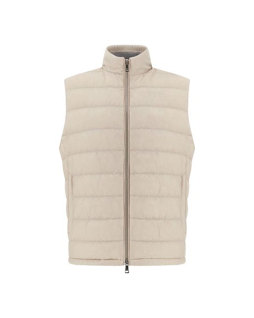 Paul & Shark Natural Technical Ultralight Down Gilet With Alcantara Details for men