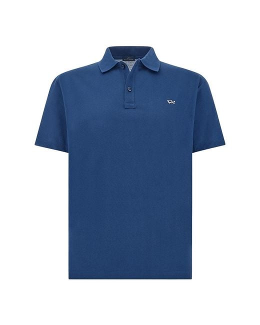 Paul & Shark Blue Double Piqué Cotton Polo for men