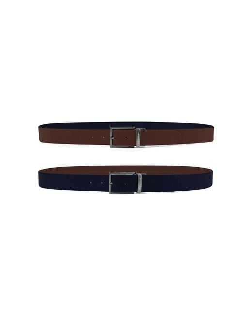Paul & Shark Blue Leather Reversible Belt for men
