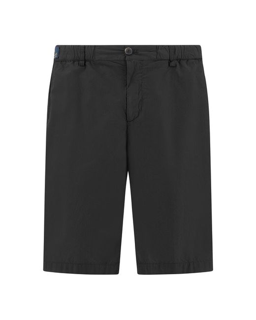 Paul & Shark Black Ultralight Poplin Cotton Bermuda With Drawstring for men