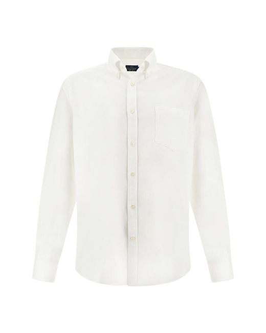 Paul & Shark White Cotton Oxford Shirt Soffio for men