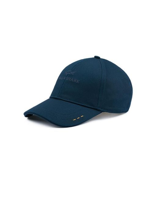 Paul Shark Cotton Baseball Cap With Logo Embroidery in Blue for