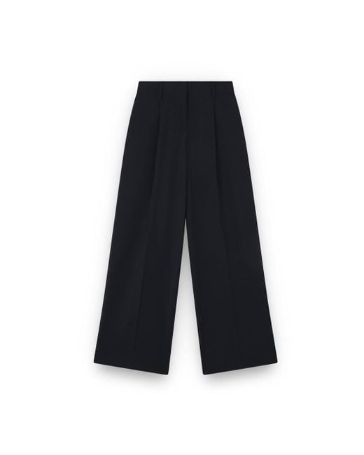 Paul & Shark Blue Wool Stretch Wide Leg Trousers
