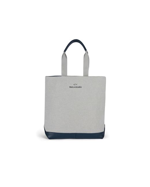 Tote Bag Canvas Con Rifiniture di Paul & Shark in Gray da Uomo