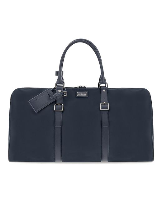 Paul & Shark Blue Milano Nylon Duffel Bag With Leather Trims for men