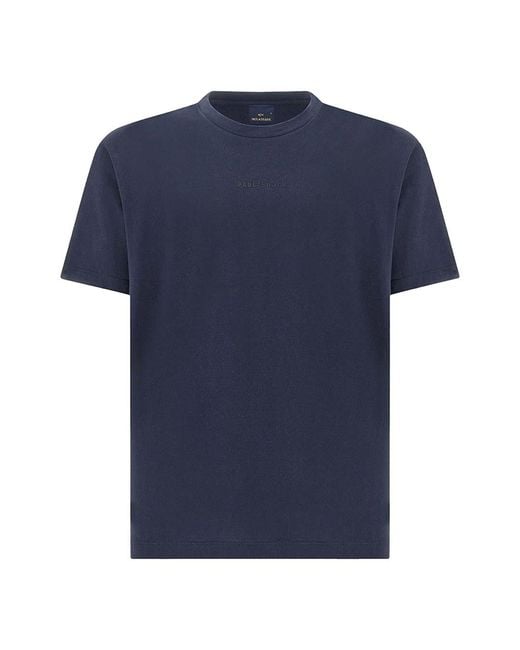 Paul & Shark Blue Lightweight Cotton Jersey T-Shirt With Print for men
