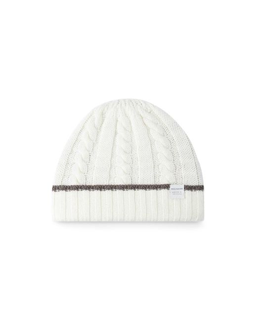 Paul & Shark White Wool Cashmere Beanie for men