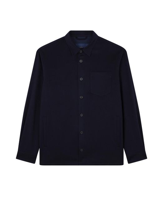 Paul & Shark Blue Cashmere Overshirt for men