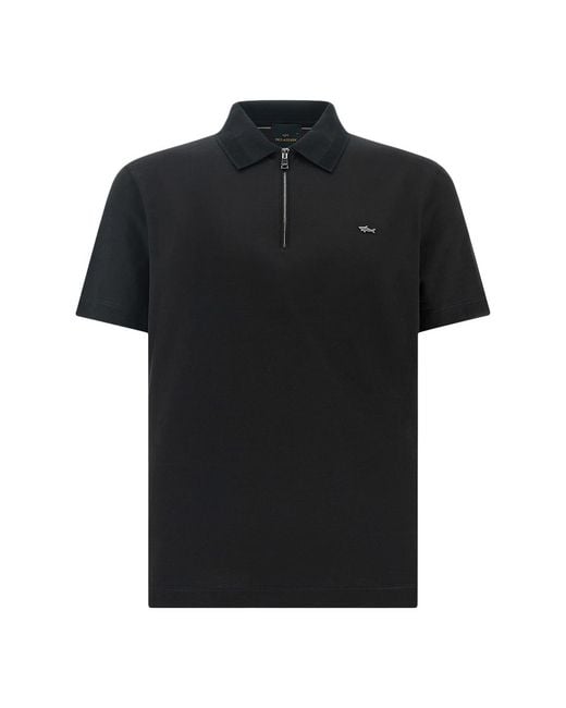 Paul & Shark Black Polo With Zip for men