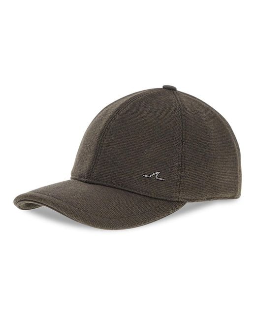 Paul & Shark Brown Wool Baseball Cap With Metal Shark Fin for men