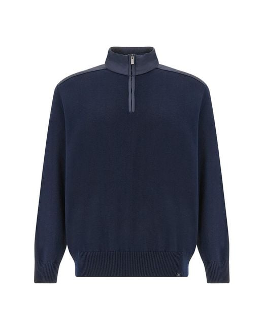 Paul & Shark Blue Half-Zip Sweater for men