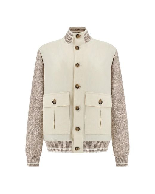 Paul & Shark White Hybrid Bomber for men