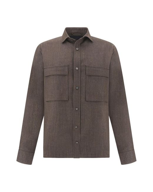 Paul & Shark Gray Jersely Overshirt for men