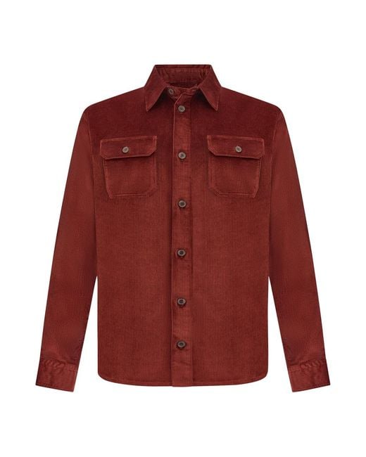 Paul & Shark Red Velvet Overshirt for men