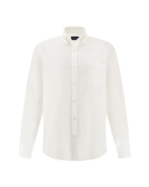 Paul & Shark White Soffio Cotton Twill Shirt for men