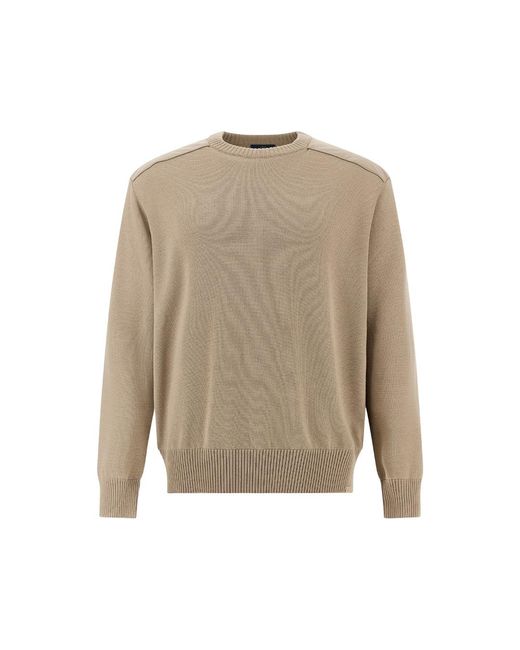 Paul & Shark Gray Soft Cool Touch Wool Crewneck Sweater With Typhoon Details for men