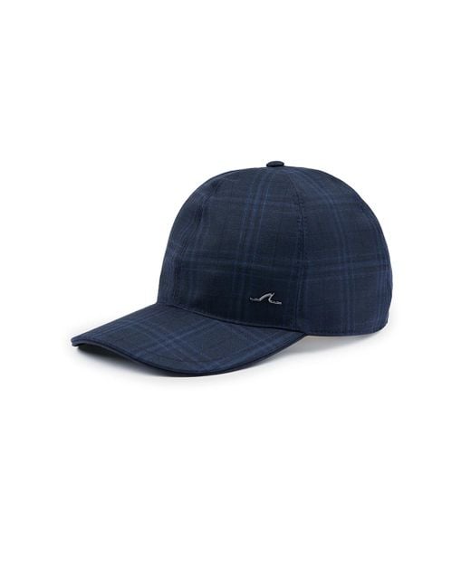 Paul & Shark Blue Wool Tartan Baseball Cap for men