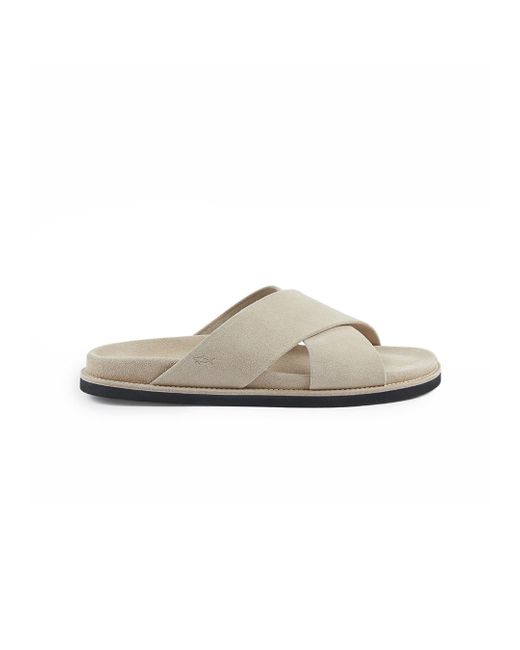Paul & Shark White Suede Slides for men