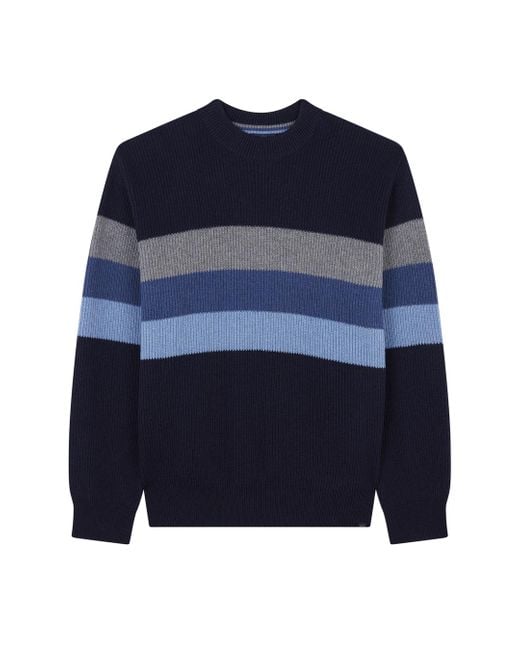 Paul & Shark Blue Re-Wool Crewneck Sweater for men