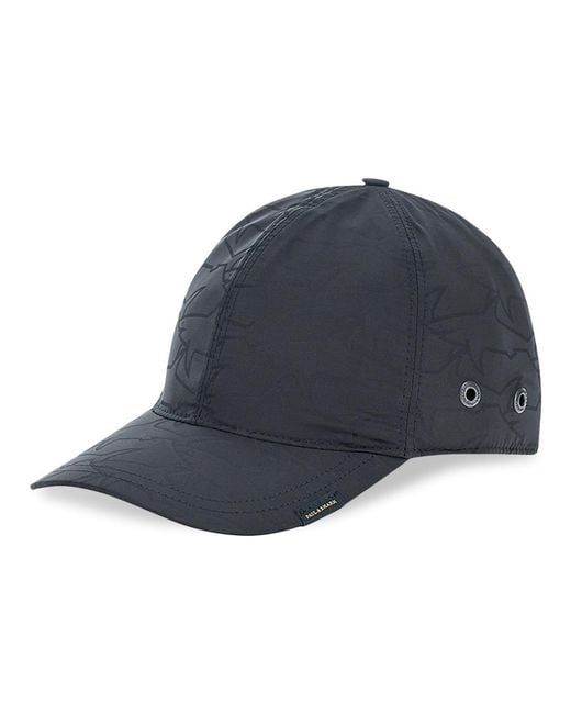 Paul & Shark Blue Baseball Cap With Sharks All‑Over Print for men