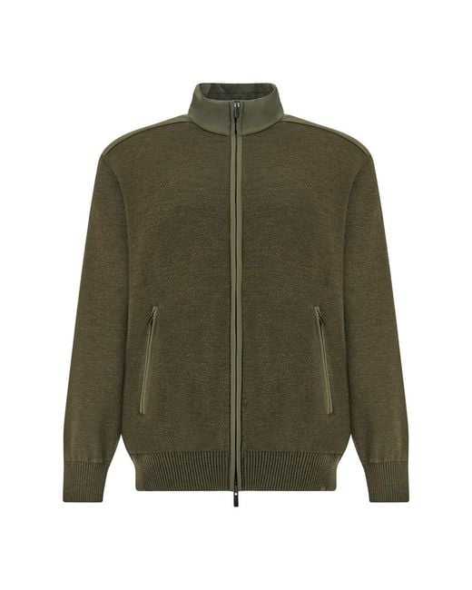 Paul & Shark Green Zip-Up Sweater for men