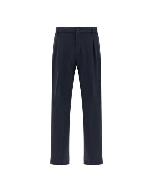 Paul & Shark Blue Dynamic Chino Trousers With Pleats for men