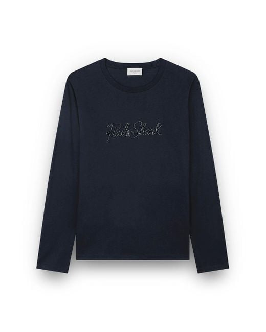 Paul & Shark Blue X-Soft Cotton T-Shirt With Logo Embroidery