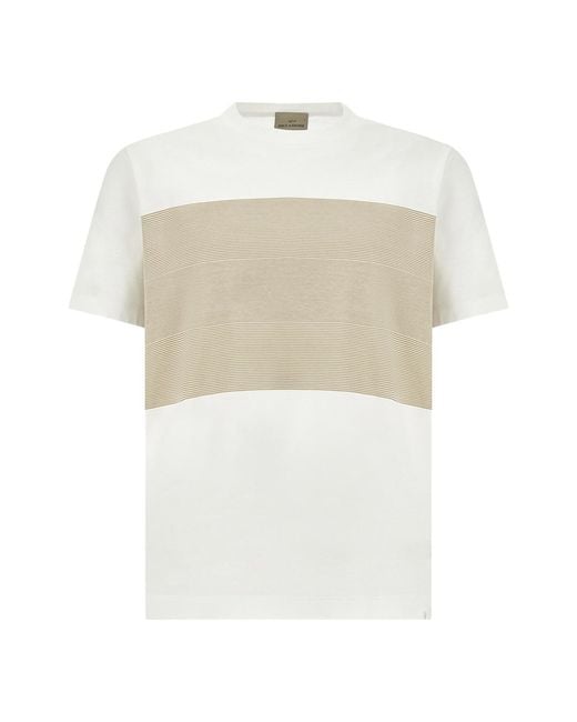 Paul & Shark Men's White Bi Color Double Mercerised Cotton Jersey T-Shirt Bright