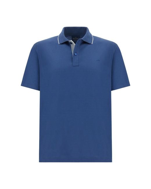 Paul & Shark Blue Aqua Touch Cotton Polo Shirt for men