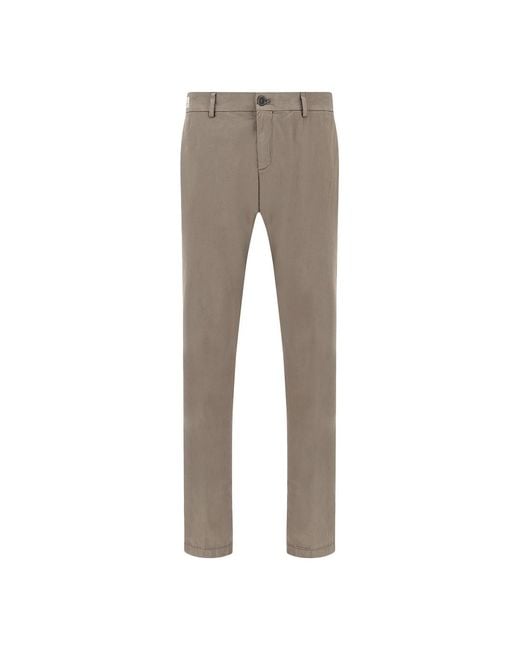 Paul & Shark Gray Silk And Stretch Cotton Chino Pants for men