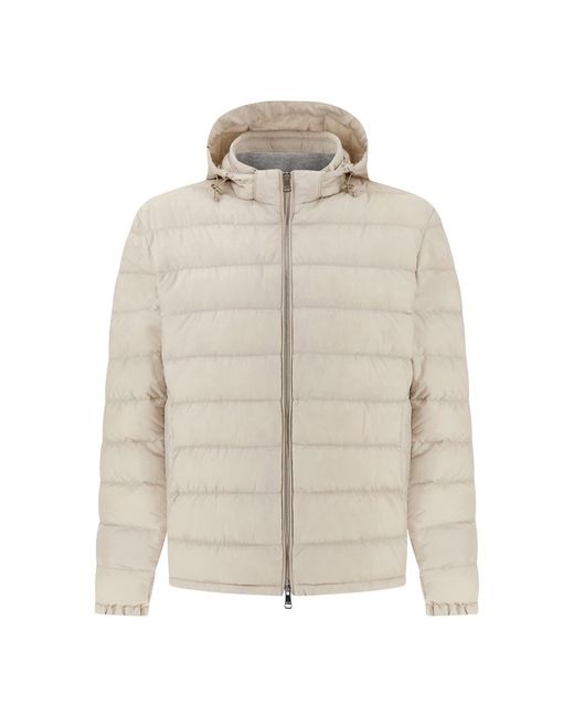 Paul & Shark Natural Technical Ultralight Down Jacket With Alcantara Details for men