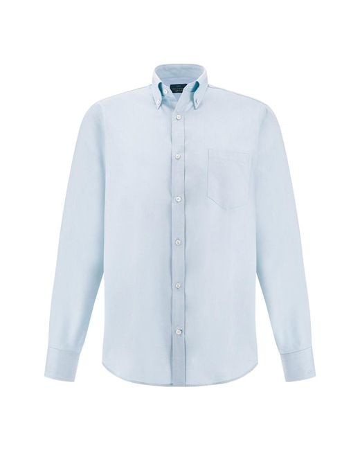 Paul & Shark Blue Soffio Cotton Twill Shirt for men