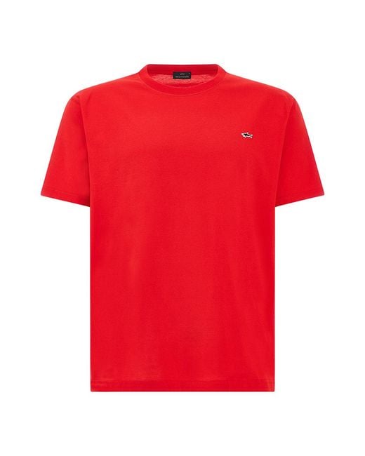 Paul & Shark Red Cotton Jersey T-Shirt for men