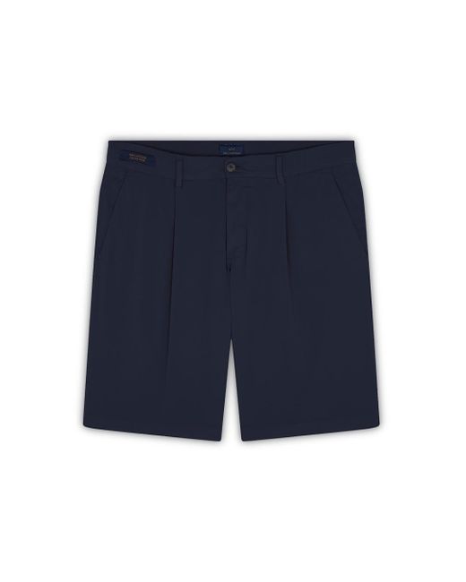 Paul & Shark Blue Chino Silk Stretch Cotton And Silk Bermuda Shorts for men