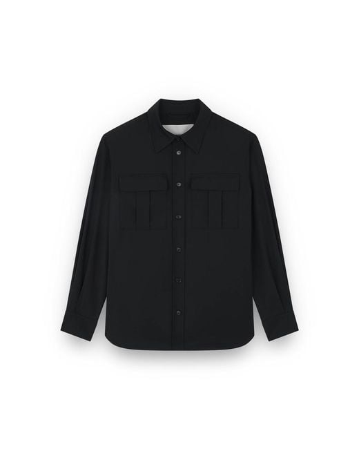 Paul & Shark Black Stretch Wool Overshirt