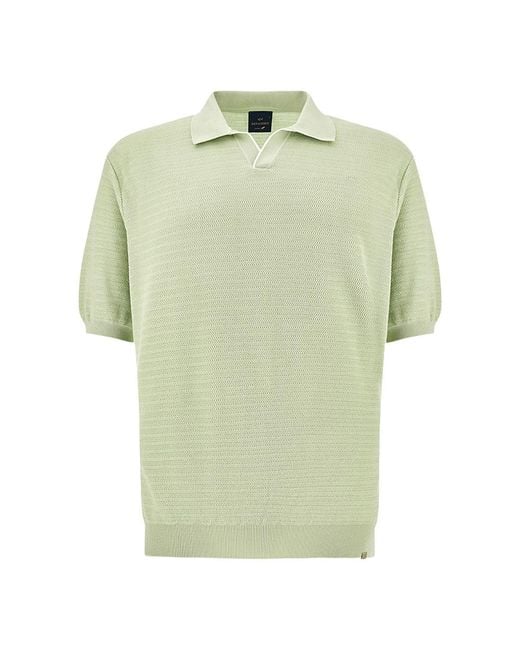 Paul & Shark Green Open‑Collar Polo for men