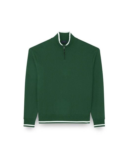 Maglia Mezza Zip di Paul & Shark in Green da Uomo