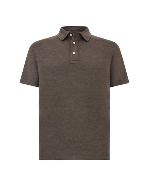 Paul & Shark Brown X-Soft Interlock Cotton Polo Shirt for men