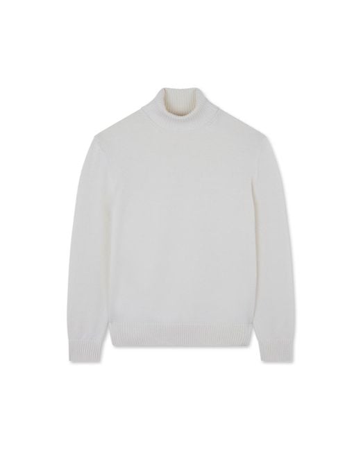 Paul & Shark White Soft Cool Touch Wool Turtleneck for men