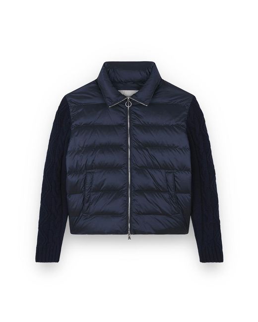 Paul & Shark Blue Shiny Hybrid Down Jacket