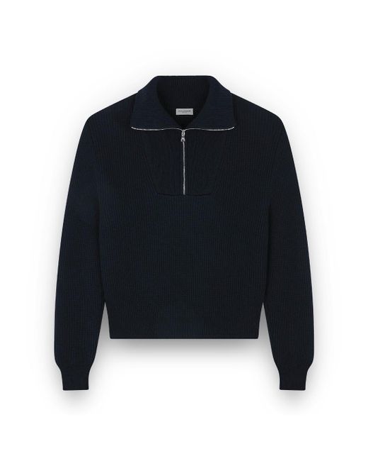 Paul & Shark Blue Halbzip-Pullover Aus Merino Extrafine Wolle, Frau, Größe