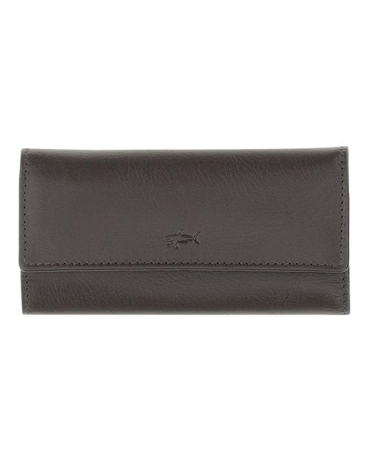 Paul & Shark Black Leather Key Pouch for men