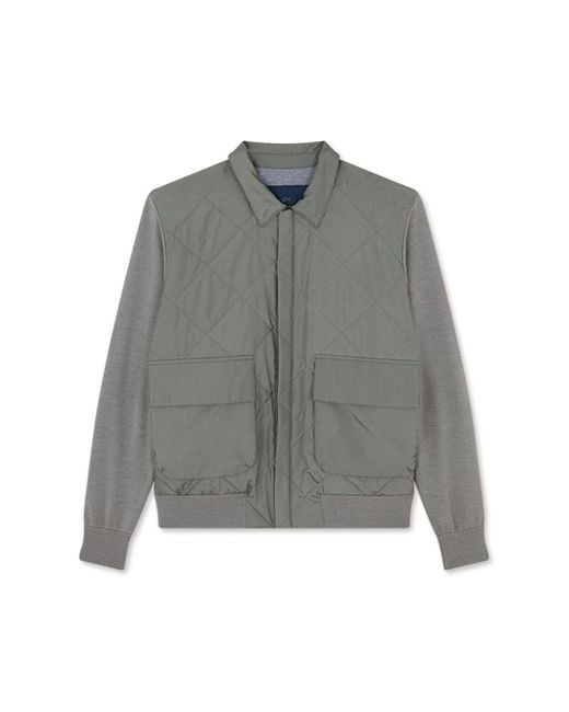 Paul & Shark Hybrid-Reißverschlusshemdjacke Aus Wolle, Seide Und Typhoon Silk, Mann, Größe in Gray für Herren