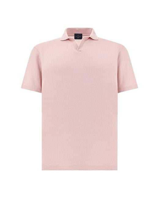 Paul & Shark Pink X-Soft Open‑Collar Polo Shirt for men
